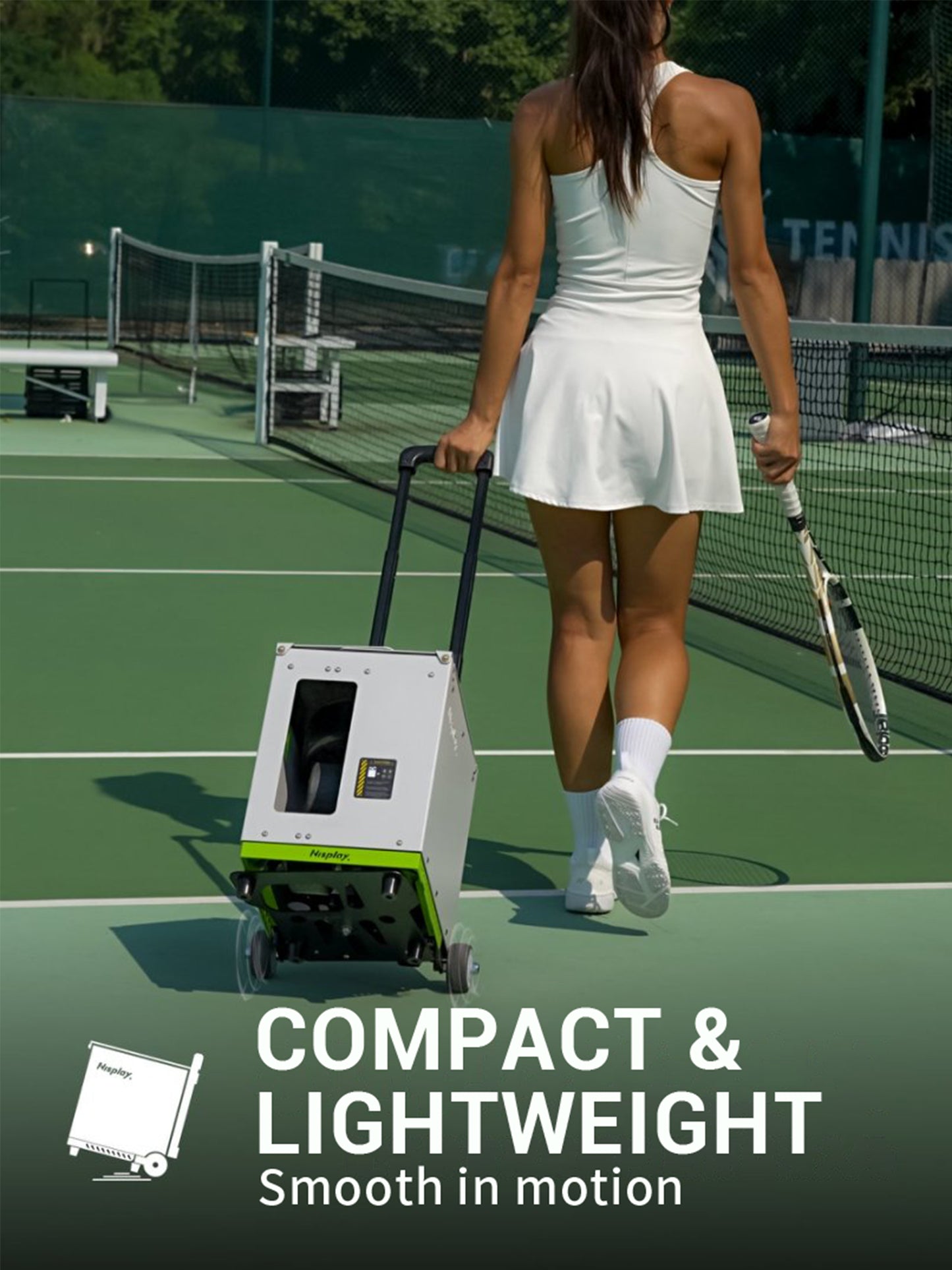 Nisplay N3 Tennis Ball Machine - Portable Tennis Ball Machine with App control and horizontal oscillation