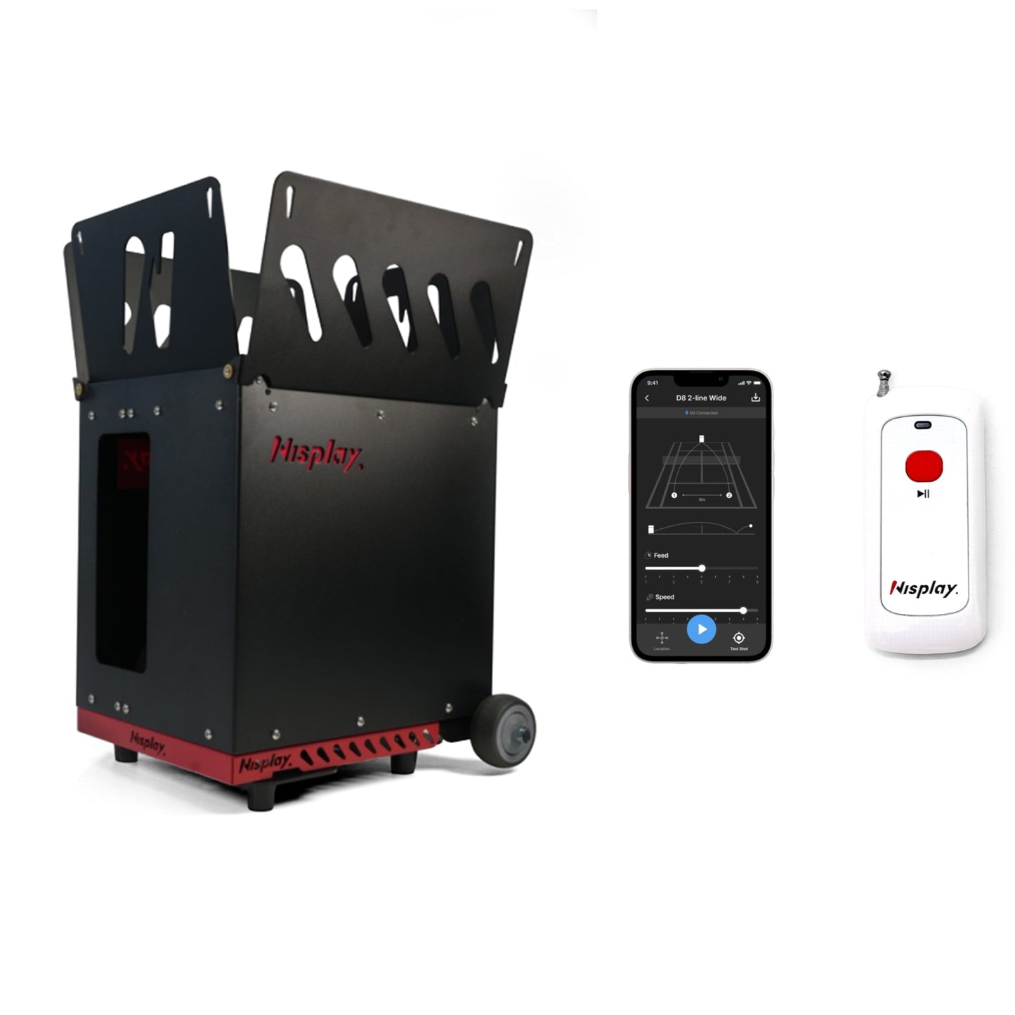 Nisplay N3 Tennis Ball Machine - Portable Tennis Ball Machine with App control and horizontal oscillation