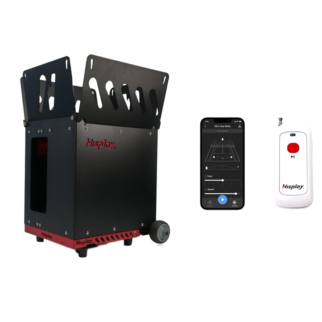 Nisplay N3 Tennis Ball Machine - Portable Tennis Ball Machine with App control and horizontal oscillation